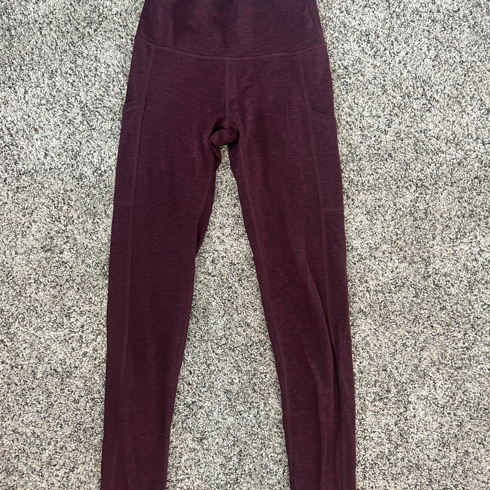 Aerie Maroon High-Rise Leggings with Pockets